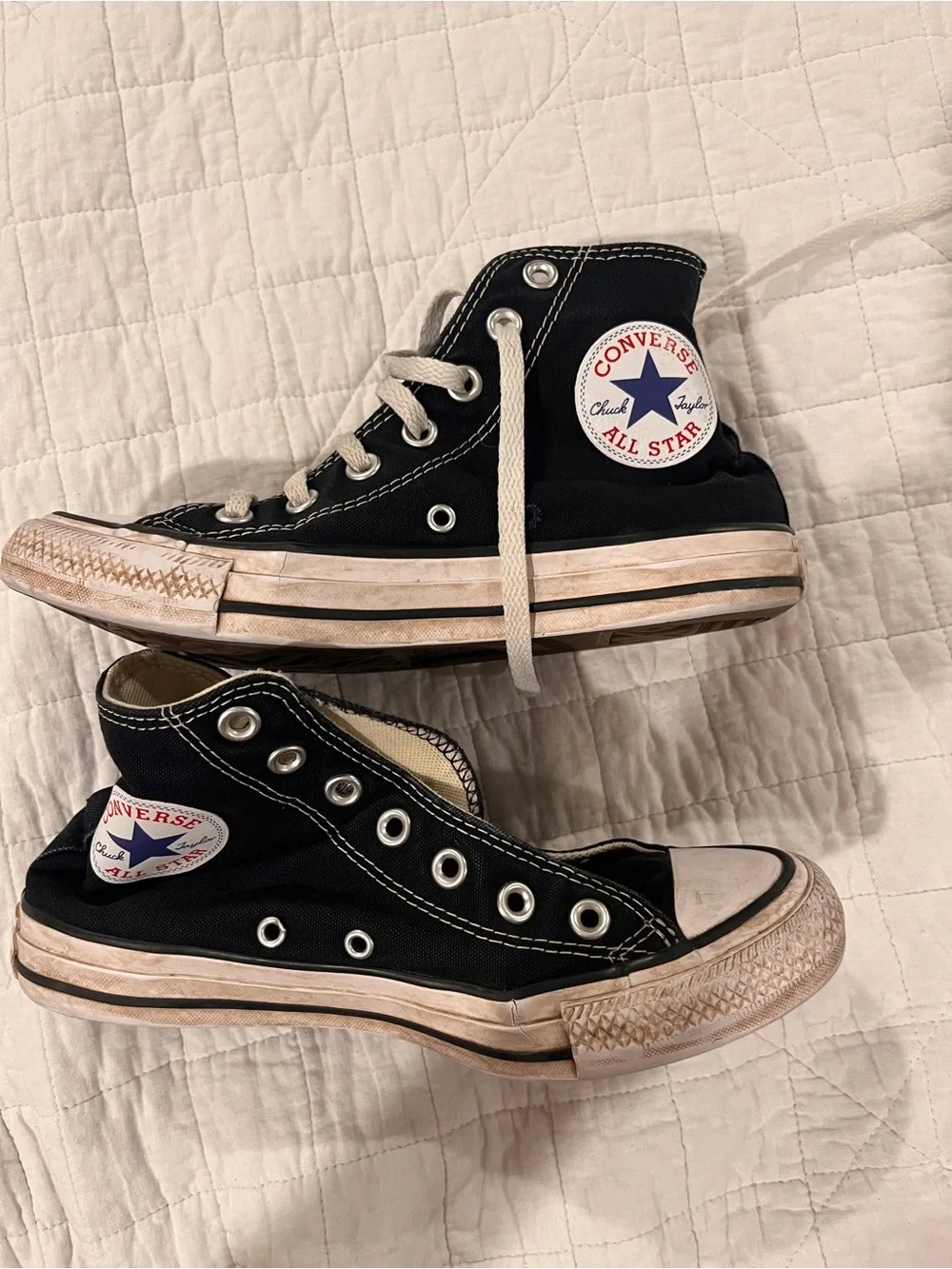 Converse Chuck Taylor All Star High Top Sneakers Black Canvas Women’s 7 Men’s 5 - Picture 2 of 8
